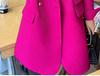 Women's Large Rose Red Suit Jacket, Medium-Long Casual Blazer for Spring and Autumn [0120]