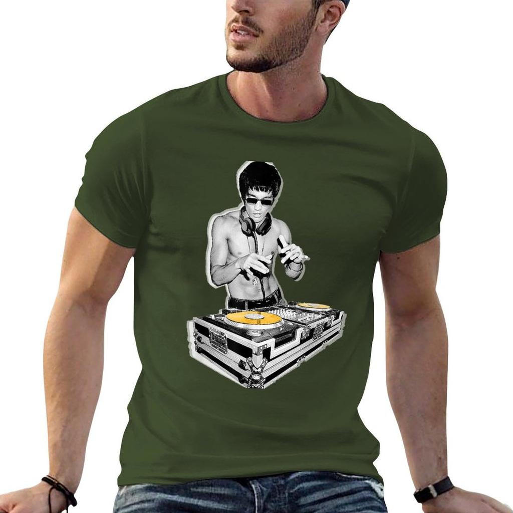 Bruces Dj Vintage Deejay Party Kung Fu Fan Music Lover Shirt Tshirt Tops Graphic Shirts Vintage T Shirt Unisex