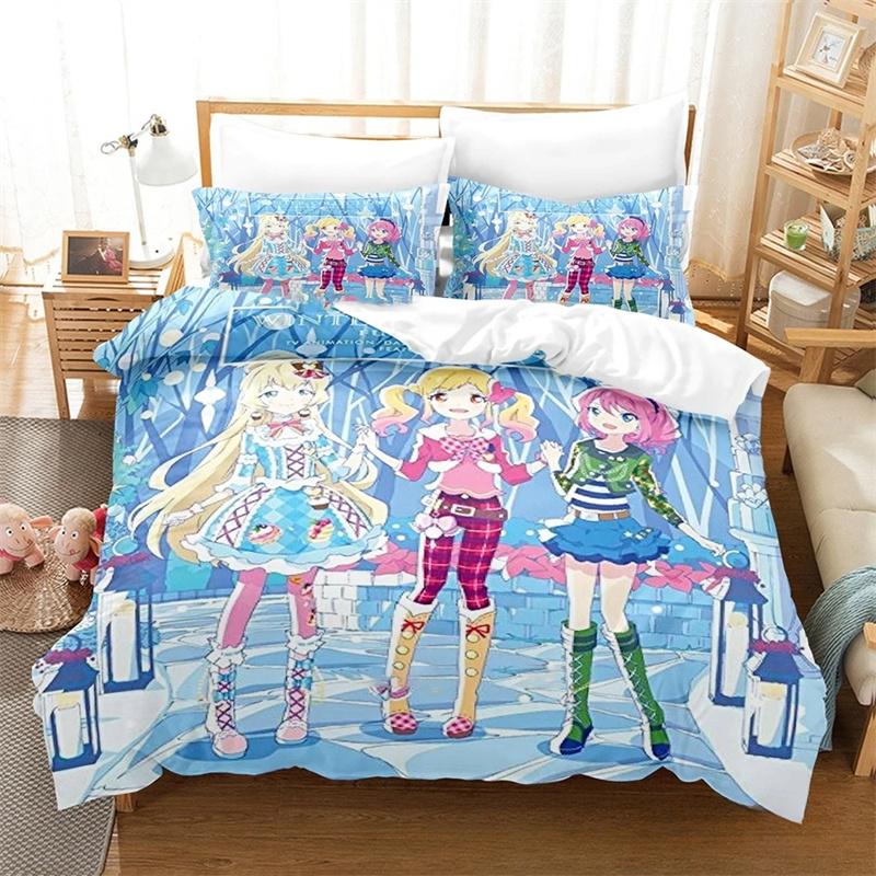 Aikatsu Idol Activity Anime Bettwäschesets exquisites Bettzubehör-Set Bettbezug Bettdecke-Set Luxus Geburtstagsgeschenk