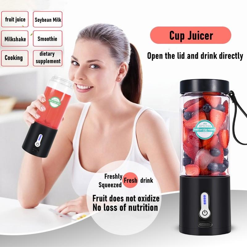 530ML Portable Bottle Blender Household Electric Fruit Juicer Blender 22000 RPM High Power USB Rechargeable Juice Cup