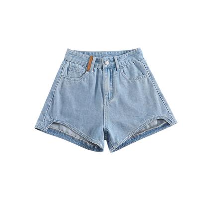Small Denim Shorts for Women New High Waist Wide Legs Loose Straight Slimming Summer A-line Pants