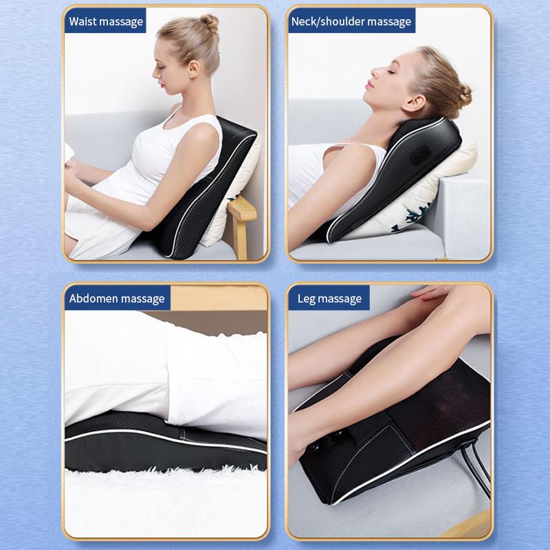 Electric Cervical Orthopedic Pillow Shiatsu Head Cervical Ttraction Body Back Waist Massager Car With Heating Vibrating Massage