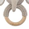 Montessori Babyrassel aus Holz, Lernspielzeug, Feinmotorik-Lern-Geschenk, Baby-Greifspielzeug, gehäkelte Babyrassel, Holzrassel