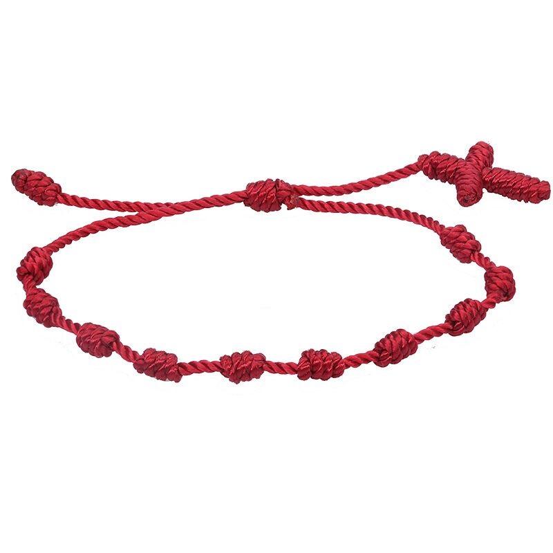 10 Knots Red Black String Bracelet for Woman Men Lucky Amulet Handmade Rope Bracelets Friendship Couple Wristband