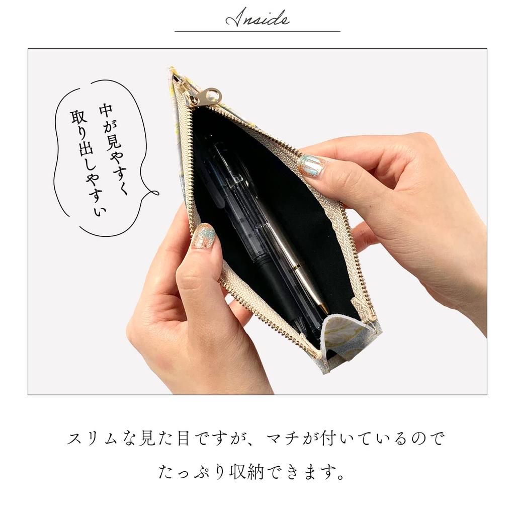 Genuine Leather Pen Glitter Pencil Pen Writing Embossed Floral Pen Glitter Silver Case, Flower, Case, Holder, Stationery, Implements, Pattern, Case,