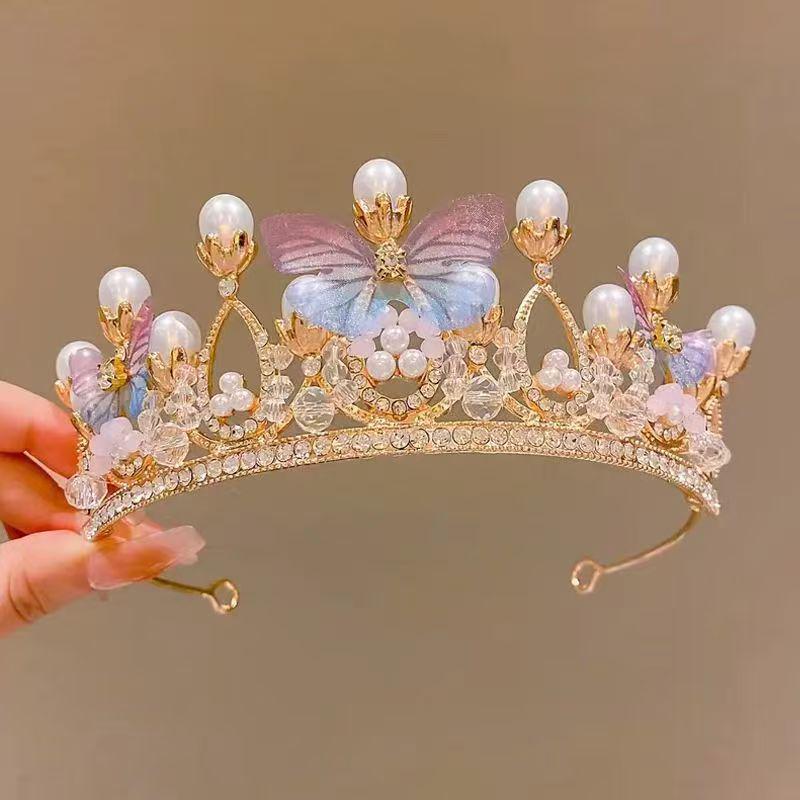 Sparkling Crystal Princess Crown: Beaded Headdress for Kids' Birthday, Party, or Wedding
