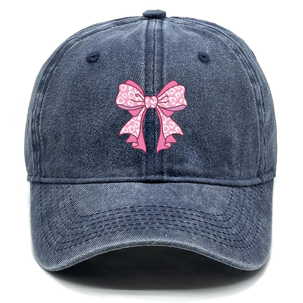 Bowknot Pattern Print Snapback Sun Hat, Dad Hat Unisex Vintage-Inspired Headwear Lightweight Adjustable Baseball Cap