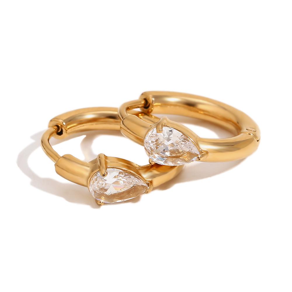 MamacitaSlay 316L Stainless Steel Zircon Hoop Earrings 18K Gold Plated Waterproof Simple Jewelry Women's DIY Earrings 2026 Gifts