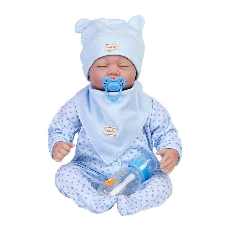 22" Real Life Reborn Dolls Baby Boy Newborn Realistic Soft Silicone Toys Vinyl