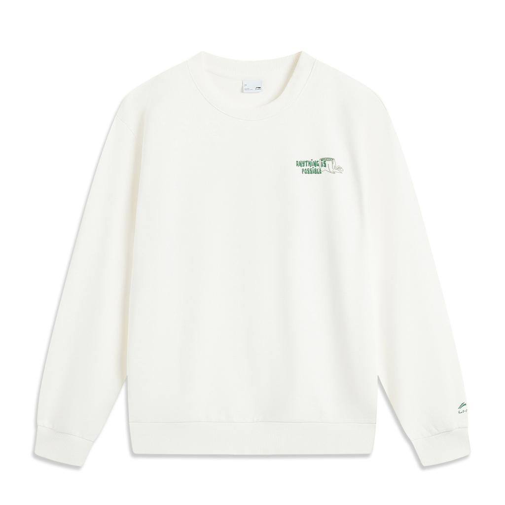 Li Ning Sports Lifestyle Series American Fashion Versatile Comfortable Casual Simple Loose Crew Neck Knit Pullover Sweatshirt Men Sweatshirt AWDV377-5