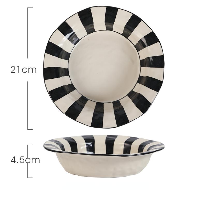 Melnbalti keramikas trauki, porcelāna dziļais trauks