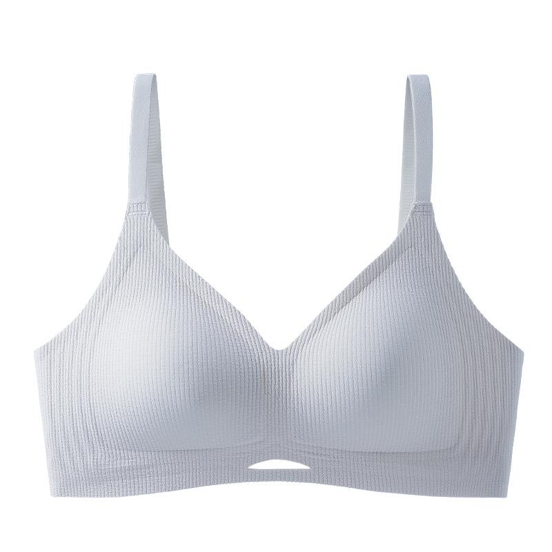 

Hollow striped seamless underwear women s small breasts gather and show large anti-sagging soft support comfortable u-shaped beautiful back bra XL38/85ABC сірий колір