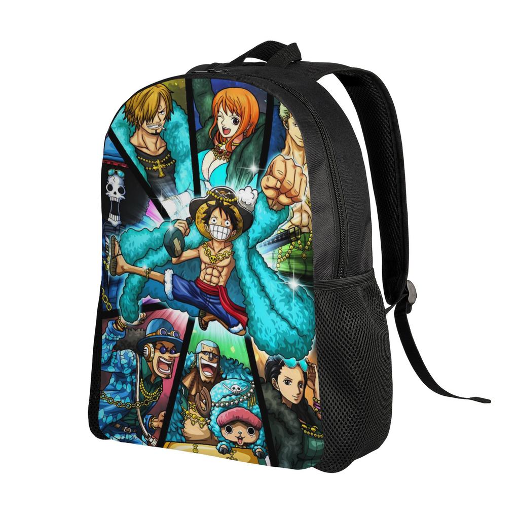 Luffy Crew Manga Backpack Student Unisex Ones Pieces Lightweight Backpacks Polyester Pretty High School Bags Designer Rucksack