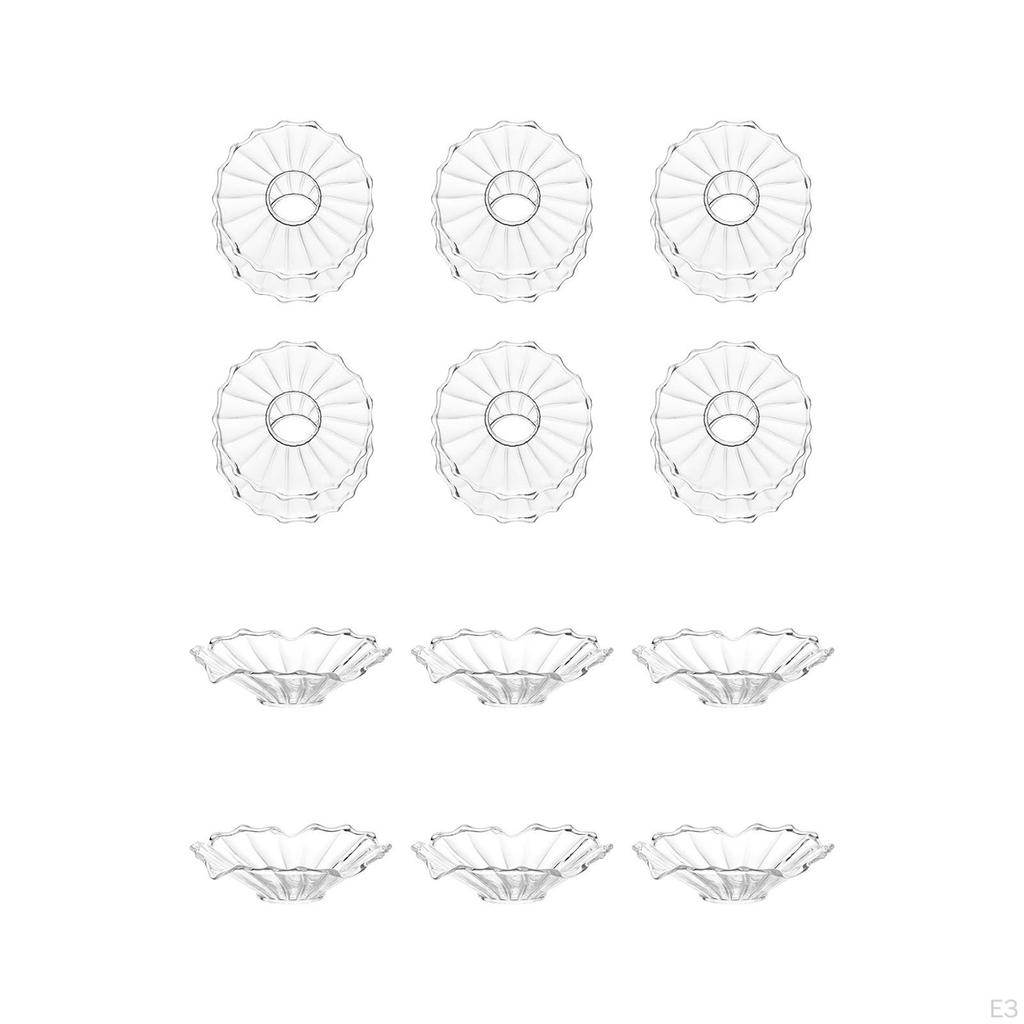 6 Pieces Candle Drip Protectors Catcher Rings Tray for Candlesticks Disc Glass Bobeches