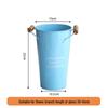 Blue Wooden Handle Decorative Tin Flower Bucket for Fresh Arranging - High Capacity Watering & Displaying Iron Bucket