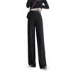 Pear-Shaped Slimming High-Waist Petite Black Straight-Leg Casual Pants for Women