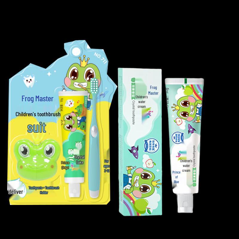 Frog Prince Kids Toothbrush and Apple Toothpaste Set