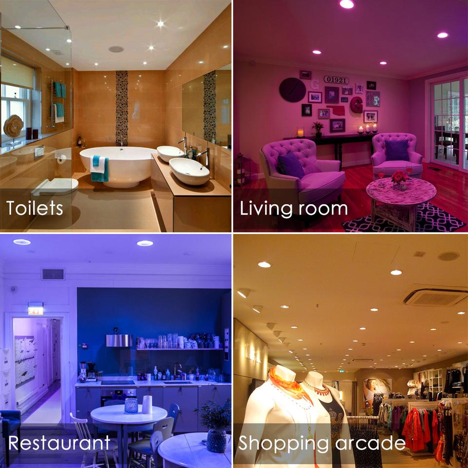 1/2/3/4PCS RGB LED Downlight 16colors Dimmable Spotlight 10W/15W IR Remote Led Down Light For Room Decor AC220V LED Panel