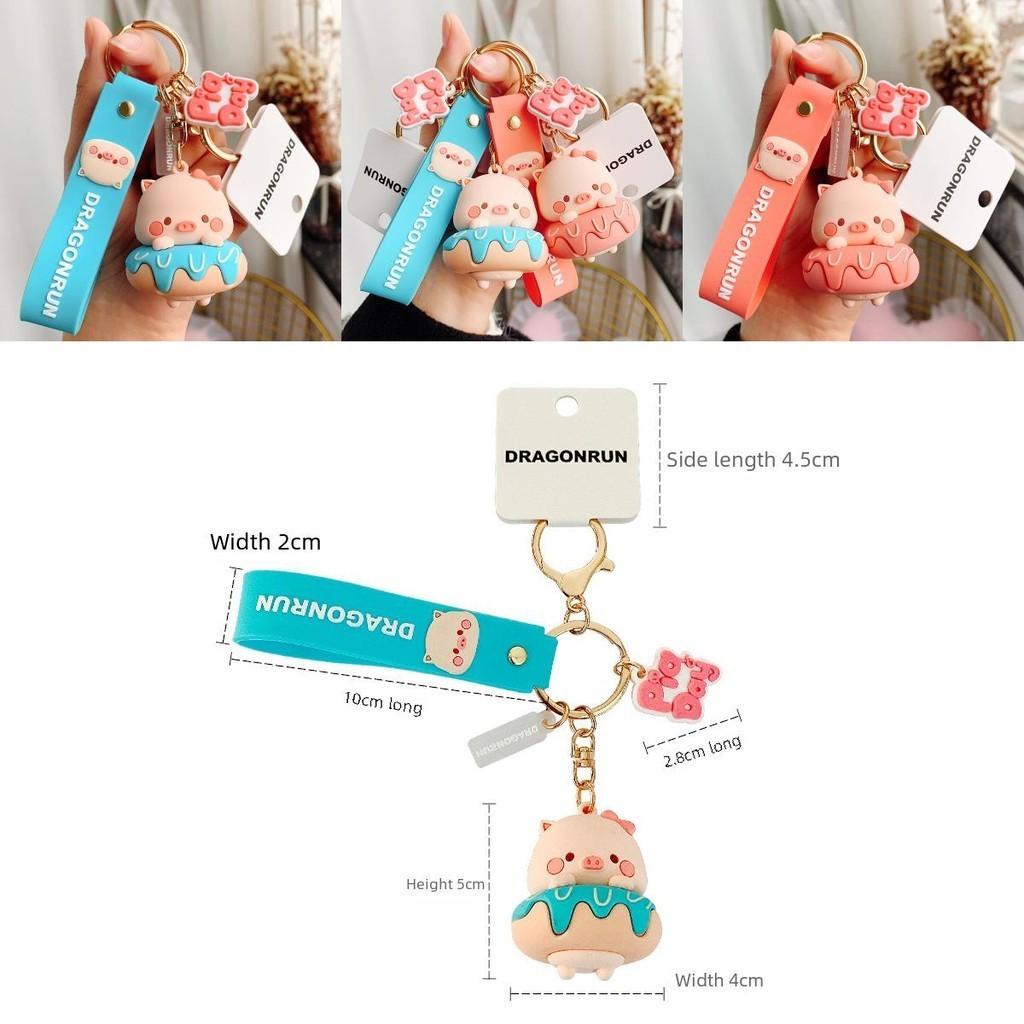 Key Pig Charming Ring Cartoon Style Metal Keychain Perfect For Gift Giving