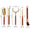 Brass Tea Ceremony Tools Set With Wooden Handle - Tongs Spoon Knife Brush Fork Gongfu Accessories