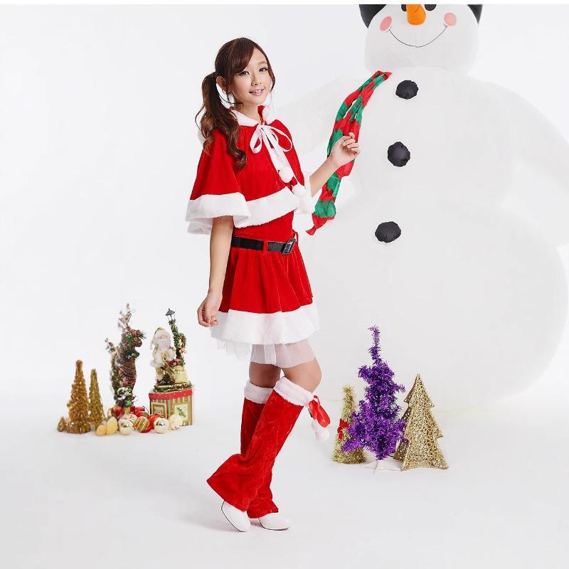 New Christmas Costume Girls Halloween Party Uniform Santa Claus Clothing Performance Costume Shawl