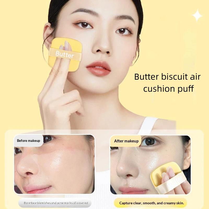 Butter Biscuit Air Cushion Puff Super Soft Becomes Bigger When Encountering Water Liquid Foundation Makeup Tool Is Double-Sided