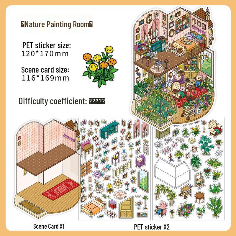 Infeel.Me My Little House: 2.5D Scenery Miniature Stickers for DIY Journal & Collage