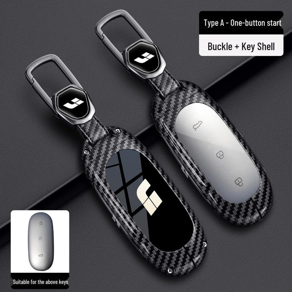Compatible Li Auto L6 Pro Key Case for L7/L8 Max/L9 Ultra with Mega Carbon Fiber Metal Shell.