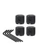 FLEOR 4pcs Dome Top Metal Bass Knobs Speed Control Knobs 6mm with Wrench,Chrome/Black Option