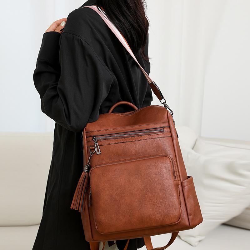Winter new retro fashion women's backpack large capacity backpack women's backpack