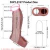 SXXY Reusable Silicone Condom Enlargement Penis Sleeve Extender Enhancer Penis Cocks Cover Adult Sex Toys for Men