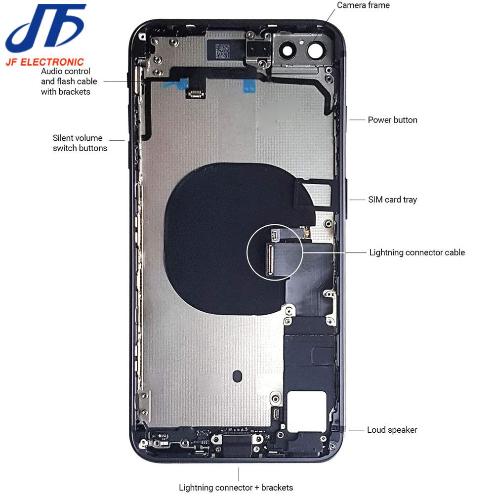 Replacement For IPhone 8 Plus X XR XS MAX 8G 8P Back Middle Frame Full Housing Assembly Battery Cover With Flex Cable