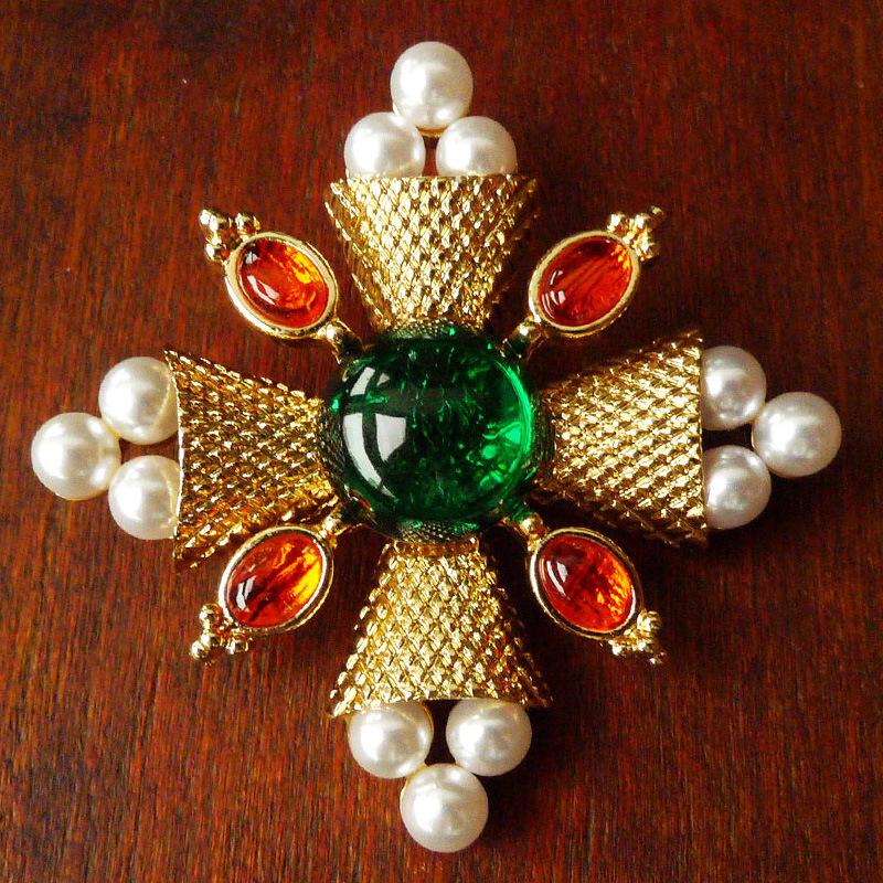 

Старинная дворец антикварная повторно гравированная цветная брошь сокровище цветной драгоценный камень жемчуг брошь свадебная вечеринка булавка