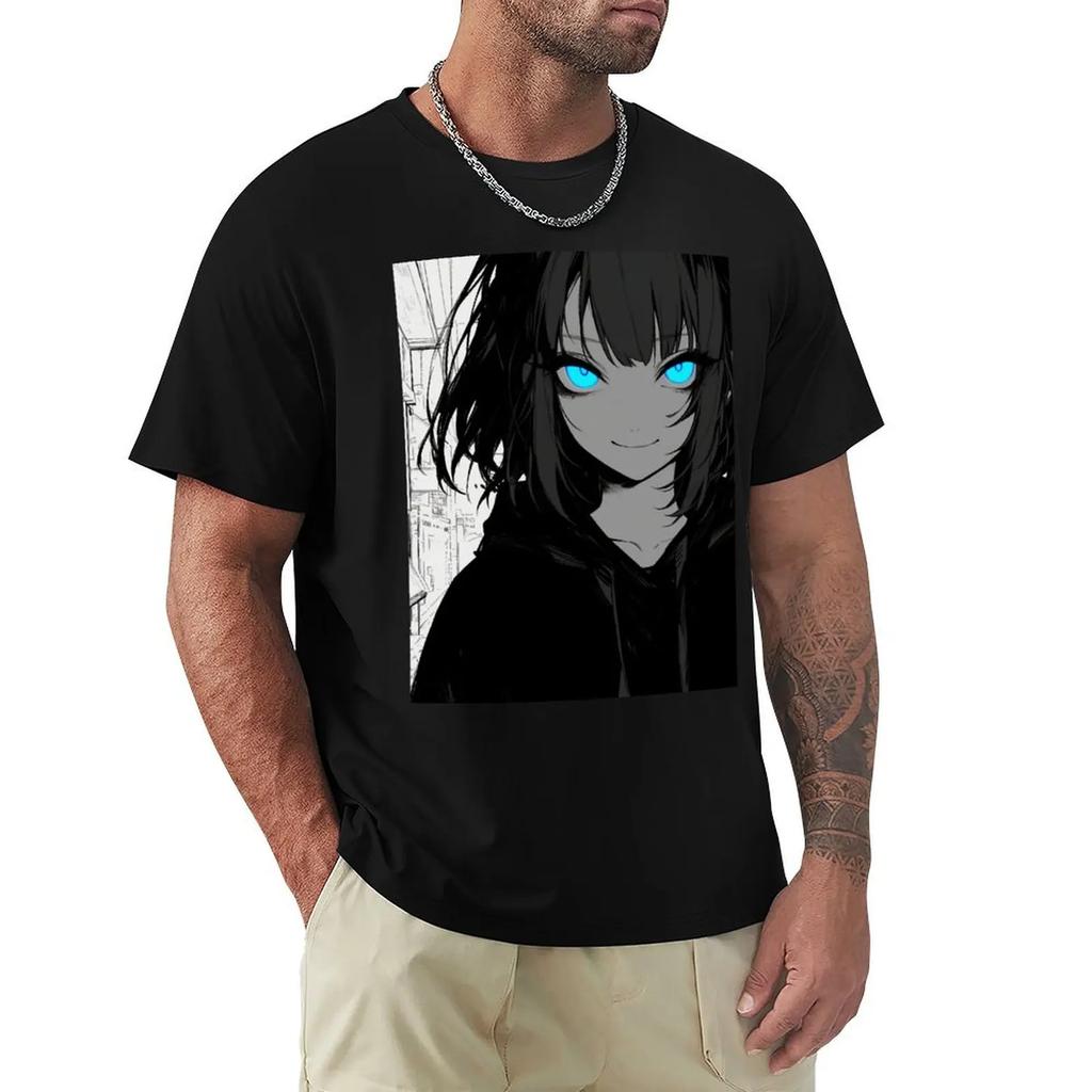Creepy Pop Blue Eye Glow T-shirt kawaii clothes anime big and tall t shirts for