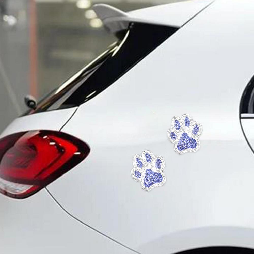 Moda Araba Dekorasyon Çıkartmaları Bling Rhinestone Paw Çıkartmaları Köpek Paw Baskı Araba Çıkartmaları Araba Tampon Penceresi Dizüstü Bilgisayarlar