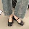 2024 Women Flat Shoes Round Toe Retro Mary Janes Loafers Female Belt Buckle Casual Autumn Lady Femme