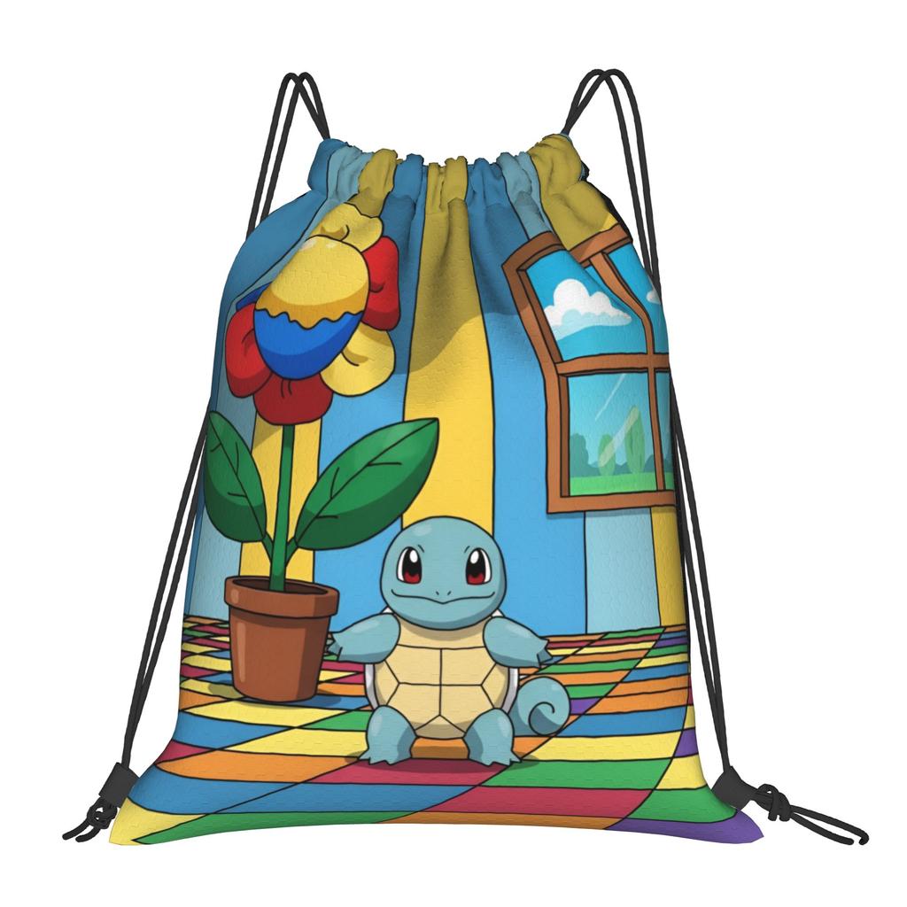 Custom S-Squirtles Drawstring Bags for Shopping Yoga Backpacks Women Men Cartoon Sports Gym Sackpack