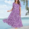 Women's Casual Loose Bohemian Floral Print Short Sleeve Dress