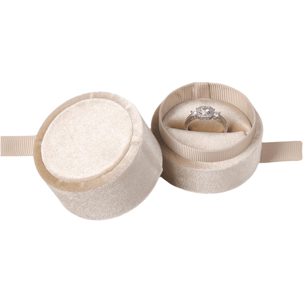 Round Gift Box Handmade Jewelry Display Fashion Jewelry Box Jewelry Display Beige Round