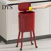 Odor Blocking Trash Bin Can with Heightened Legs And Wheels, 16L Capacity Press On Lid Kitchen Wheels Garbage Bin, Retro Style Waste Container