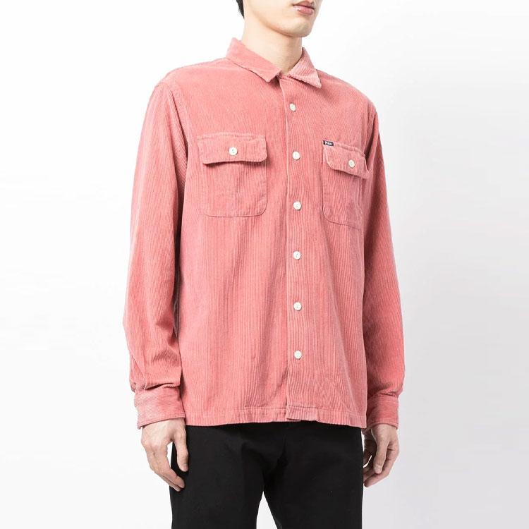 Polo Ralph Lauren Ensfarget Brystlomme Kordfløyel Langermet Skjorte Herre skjorter Rosa 710849853-001