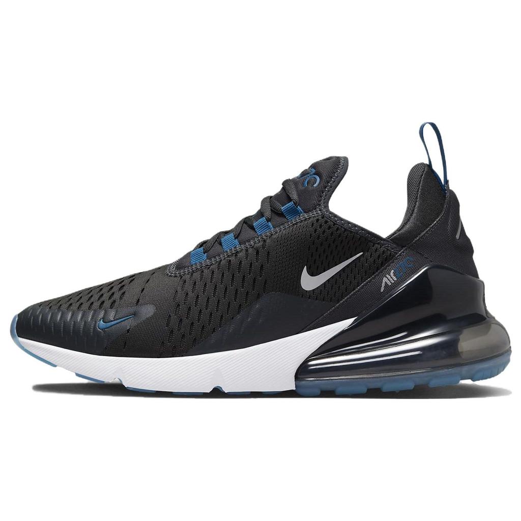 Nike Air Max 270 Anthracite Industrial Blue Men Sneakers Black White Metallic-Silver FV0380-001