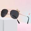 Kids Cute Sun Glasses Metal Material Glasses Frame Bow Children Sun Eyeglasses Fashion Style Gilrs Outdoor Goggles Eyewear UV400 Protection Gafas De