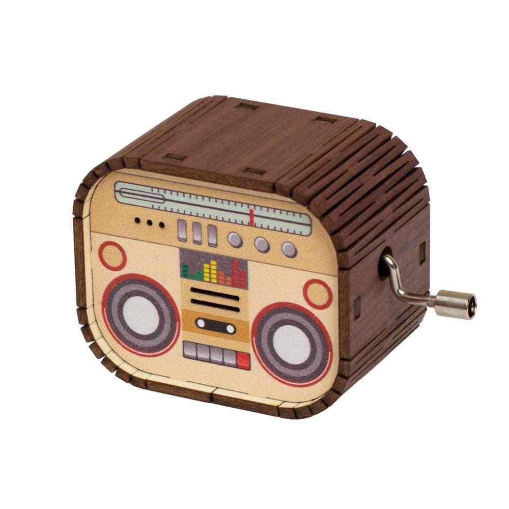 

Retro Hand Cranked Wooden Music Box Musical Creative Music Box Crafts Birthday Gifts style 2