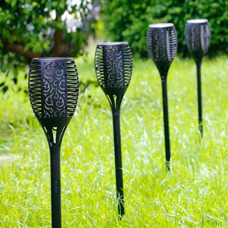 Outdoor Led Solar Lights Flickering Dancing Flame Torch Solar Lighting Waterproof Lamp for Garden Decoration Landscape Lawn Path