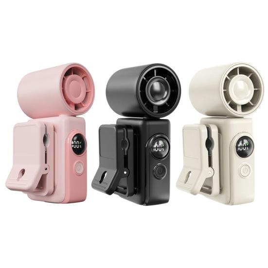 Clip-On Handheld Fan USB Rechargeable Mini Fan with LED Display 360 Degrees Rotating Clip Lightweight Cooling Fan for Travel Stroller Outdoor