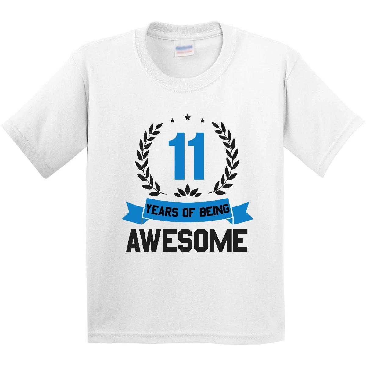 Inktastic 11 Years Of Being Awesome Blue Birthday Youth T-Shirt Birthdays 11th 160