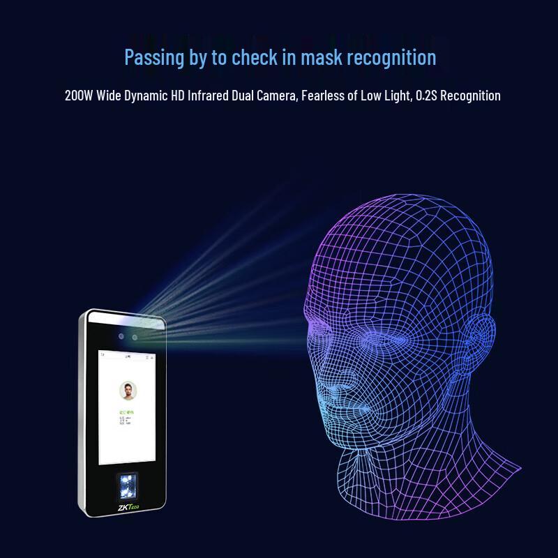 ZKTECO xFace600 Dynamic Face & Fingerprint Access & Attendance System CN plug (adapter included)