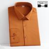 Autumn Men's Slim Fit Non-Iron Solid Color Long-Sleeved Square Collar Shirt