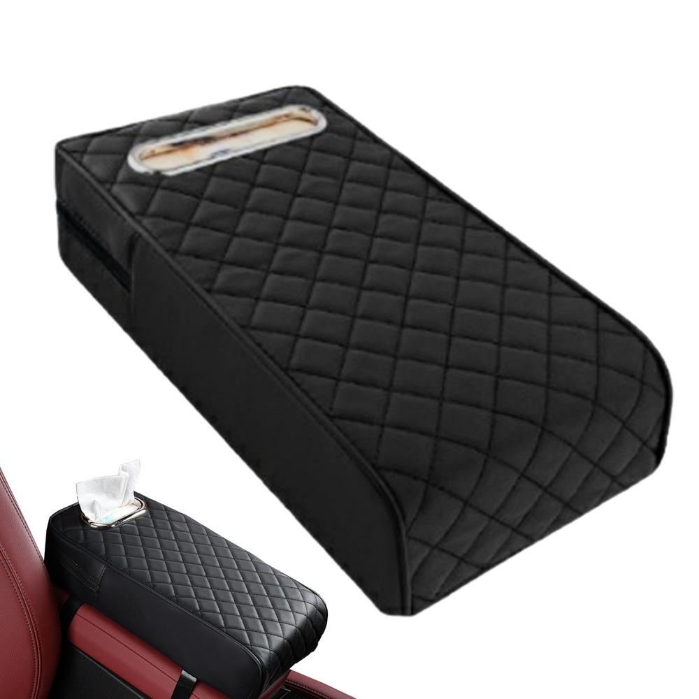 

Center Console Cover Armrest Box Cushion Car Armrest Cushion With Tissue Holder Box Middle Console Covers Center Console Cushion